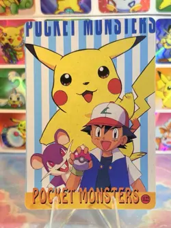 Pokemon HOLO Vintage Pocket Monsters Prism Sticker 1998 Nintendo Ash Pikachu - Image 4