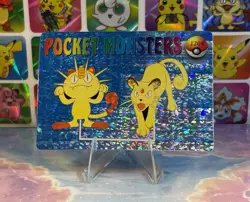 Pokemon HOLO Vintage Pocket Monsters Prism Sticker 1998 Nintendo Meowth - Image 2