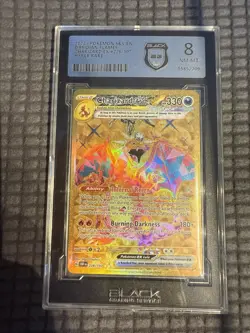 2023 POKEMON EN CHARIZARD EX #228 OBSIDIAN FLAMES BLACK GRADING 8 - Image 1
