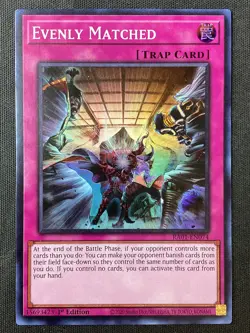 Yu-Gi-Oh TCG #RA01-EN074 Evenly Matched 1st Edition Super Rare NM - Image 1