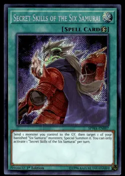 Yu-Gi-Oh TCG #SPWA-EN007 Secret Skills of the Six Samurai ScR,1st Ed. - Image 1