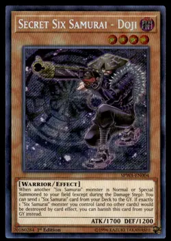 Yu-Gi-Oh TCG Spirit Warriors #SPWA-EN004 Secret Six Samurai Secret Rare,1st Ed. - Image 1