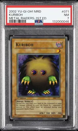 2002 YU-GI-OH! MRD-METAL RAIDERS 1ST EDITION #071 KURIBOH PSA 7 - Image 1