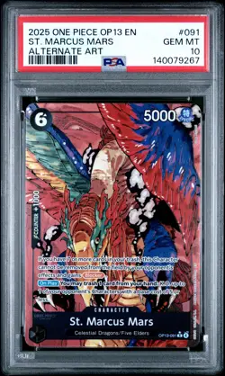 2025 ONE PIECE OP13-CARRYING ON HIS WILL ALTERNATE ART ST. MARCUS MARS PSA 10 - Image 1