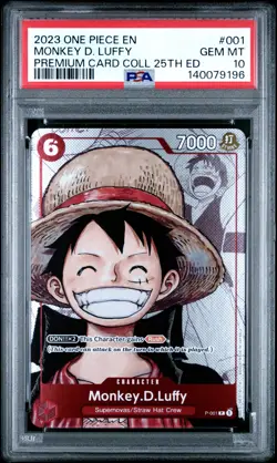 2023 ONE PIECE PREMIUM BANDAI COLLECTION 25TH EDITION MONKEY D. LUFFY PSA 10 - Image 1