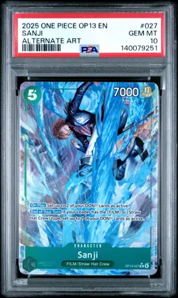 2025 ONE PIECE OP13-CARRYING ON HIS WILL ALTERNATE ART #027 SANJI PSA 10 - Image 1