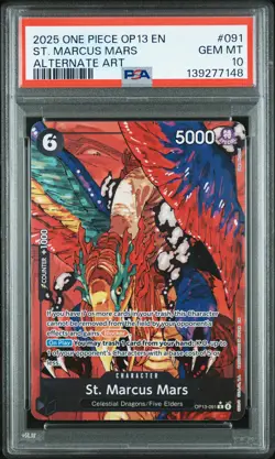 2025 ONE PIECE OP13-CARRYING ON HIS WILL ALTERNATE ART ST. MARCUS MARS PSA 10 - Image 1