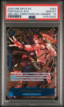 2025 ONE PIECE 3RD ANV TOURNAMENT 3 BROTHERS PACK WINNER PORTGAS D. ACE PSA 10 - Image 1