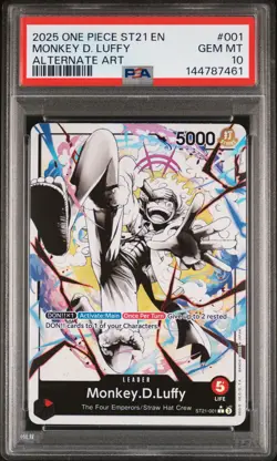 2025 ONE PIECE STARTER DECK ST21-EX GEAR 5 ALTERNATE ART MONKEY D. LUFFY PSA 10 - Image 1