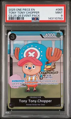2025 ONE PIECE CHAMPIONSHIP 2025-26 EVENT PACK #065 TONY TONY CHOPPER PSA 9 - Image 1