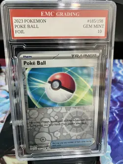 POKE BALL 2023 FOIL #185/198 Pokemon Card GRADED 10 TCG CCG - Image 1