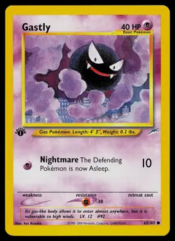 Pokemon Card - Gastly Neo Destiny 65/105 Common 1st Edition - Image 1