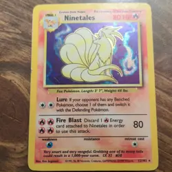 Pokemon Ninetales Base Set Holo Rare Card 12/102 Stage 1 HP80 1999 English - Image 1