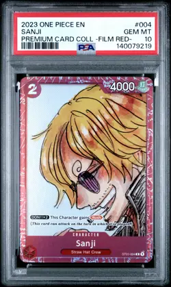 2023 ONE PIECE PREMIUM CARD COLLECTION ONE PIECE FILM RED #004 SANJI PSA 10 - Image 1