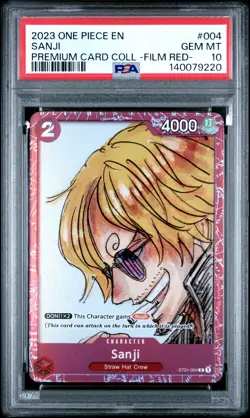 2023 ONE PIECE PREMIUM CARD COLLECTION ONE PIECE FILM RED #004 SANJI PSA 10 - Image 1