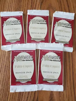 MAGIC THE GATHERING Lot of Five (5) FALLEN EMPIRES Factory Sealed Booster Packs - Image 1