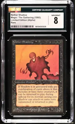 1993 Magic The Gathering MTG Alpha Nether Shadow CGC 8 NM-MT RARE - Image 1