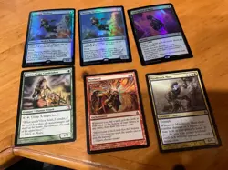 6x MTG Commander rares, mythic, and foils Mixed lot MN to good condition - Image 1