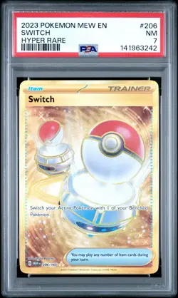 2023 POKEMON MEW EN-151 HYPER RARE #206 SWITCH PSA 7 - Image 1