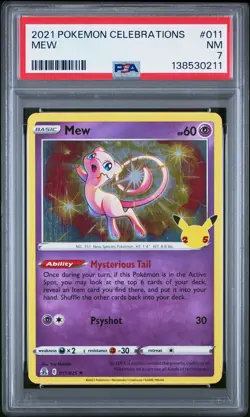 2021 POKEMON CELEBRATIONS #011 MEW PSA 7 - Image 1
