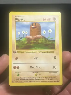 Pokemon TCG Diglett 047/102 Base Set (Shadowless) 1st Edition NM - Image 1