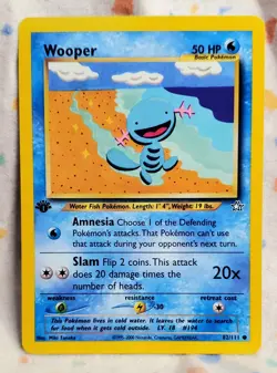 Pokemon 1st Edition Neo Genesis WOOPER 82/111 Common 2000 Near Mint - Image 1