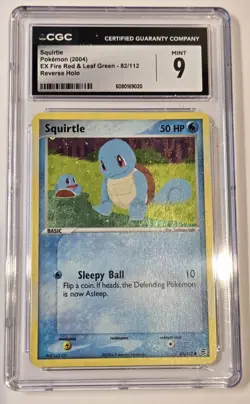 Squirtle Pokemon 2004 EX Fire Red & Leaf Green Reverse Holo 82/112 CGA 9 - Image 2
