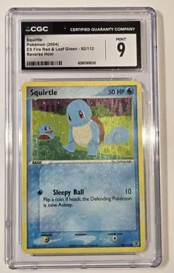 Squirtle Pokemon 2004 EX Fire Red & Leaf Green Reverse Holo 82/112 CGA 9 - Image 3