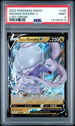 2022 POKEMON SWORD & SHIELD LOST ORIGIN #135 HISUIAN GOODRA V PSA 9 - Image 1