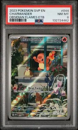 2023 POKEMON SVP EN-SV BLACK STAR PROMO #044 CHARMANDER PSA 8 - Image 1