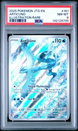 2025 POKEMON JTG EN-JOURNEY TOGETHER ILLUSTRATION RARE #161 ARTICUNO PSA 8 - Image 1
