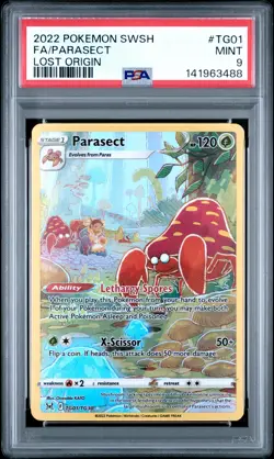 2022 POKEMON SWORD & SHIELD LOST ORIGIN #TG01 FULL ART/PARASECT PSA 9 - Image 1