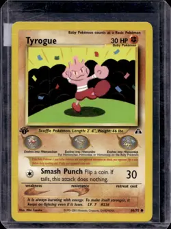 2001 Pokemon Neo Discovery 1st Edition Tyrogue #66/75 - Image 1