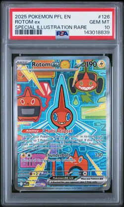 2025 POKEMON PFL EN-PHANTASMAL FLAMES SPECIAL ILLUSTRATION RARE ROTOM EX PSA 10 - Image 1