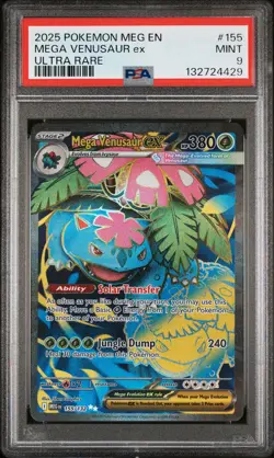 2025 POKEMON MEG EN-MEGA EVOLUTION ULTRA RARE #155 MEGA VENUSAUR EX PSA 9 - Image 1