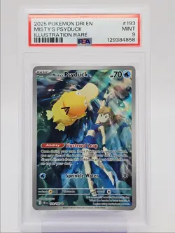 MISTY'S PSYDUCK 2025 POKEMON DESTINED RIVALS ILLUSTRATION RARE B PSA 9 Q0004 - Image 1