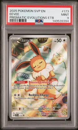 2025 POKEMON SVP EN-SV BLACK STAR PROMO #173 EEVEE PSA 9 - Image 1