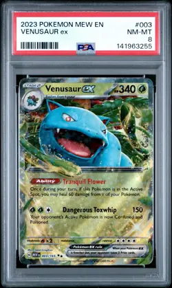2023 POKEMON MEW EN-151 #003 VENUSAUR EX PSA 8 - Image 1