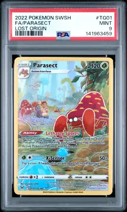 2022 POKEMON SWORD & SHIELD LOST ORIGIN #TG01 FULL ART/PARASECT PSA 9 - Image 1