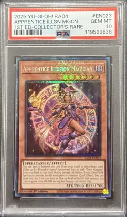 2025 PSA 10 YUGIOH RA04 1ST ED COLLECTORS RARE APPRENTICE ILLUSION MAGICIAN 💎 - Image 1