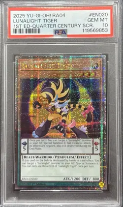 2025 PSA 10 YUGIOH RA04 QCR SECRET RARE LUNALIGHT TIGER 💎 - Image 1