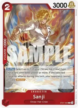x4 One Piece TCG Sanji ST21-003 FOIL Common English Starter Deck EX Gear 5 NM - Image 1