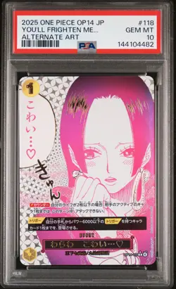 2025 ONE PIECE JPN OP14-THE AZURE SEA'S SEVEN ALT ART YOU'LL FRIGHTEN ME. PSA 10 - Image 1