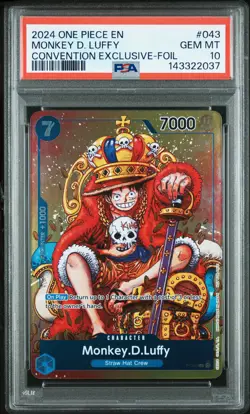 2024 ONE PIECE PROMOS CONVENTION EXCLUSIVE-FOIL #043 MONKEY D. LUFFY PSA 10 - Image 1