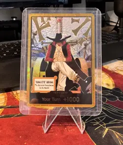 One Piece DON!! Card Dracule Mihawk - Gold The Azure Sea's Seven Foil - English - Image 1