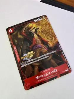 One Piece Card Game P-007 Monkey.D.Luffy English CHAMPIONSHIP STAMP MINT - Image 3