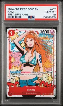 One Piece 2024 Nami Full Art Treasure Rare Card OP06-007 PSA 10 - Image 1