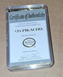 Pokemon Special Edition 23 karat Gold-Plated Trading Card #25 PIKACHU LIMITED! - Image 2
