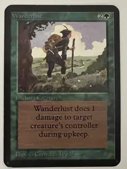 Magic the Gathering MTG Alpha Wanderlust LP+ (Beta Bob) - Image 1