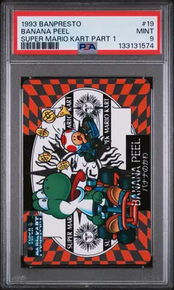 1993 BANPRESTO SUPER MARIO KART PART 1 #19 BANANA PEEL PSA 9 - Image 1